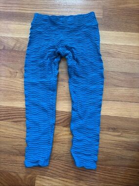 Kids Textured Blue Leggings - Stretchy Everyday Bottoms